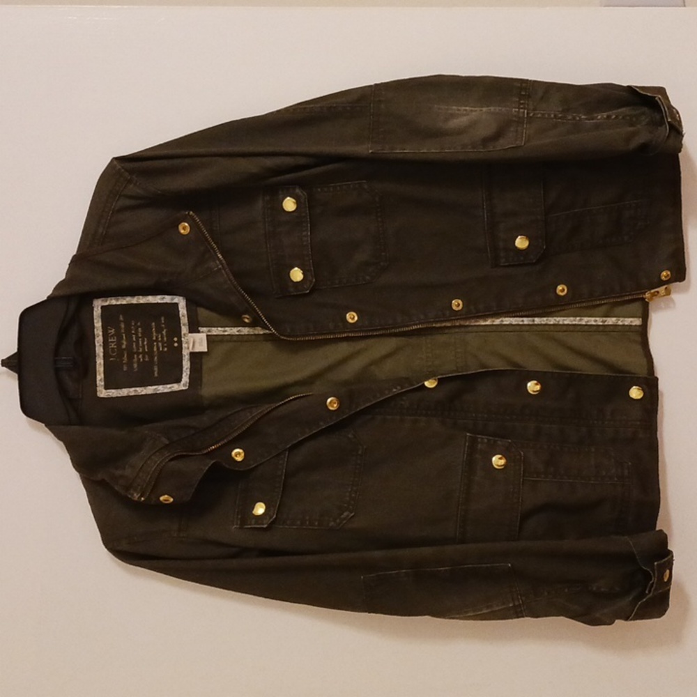 J.Crew Relaxed Boyfriend Field Jacket Olive Green